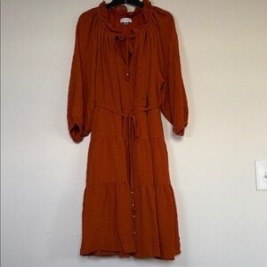 Calvin Klein Terracotta Long Sleeve Dress